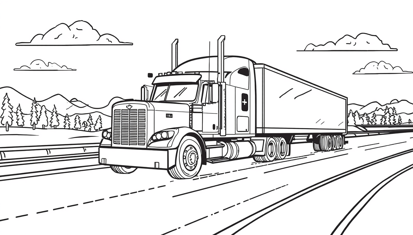 Big Rig Coloring Pack for Kids