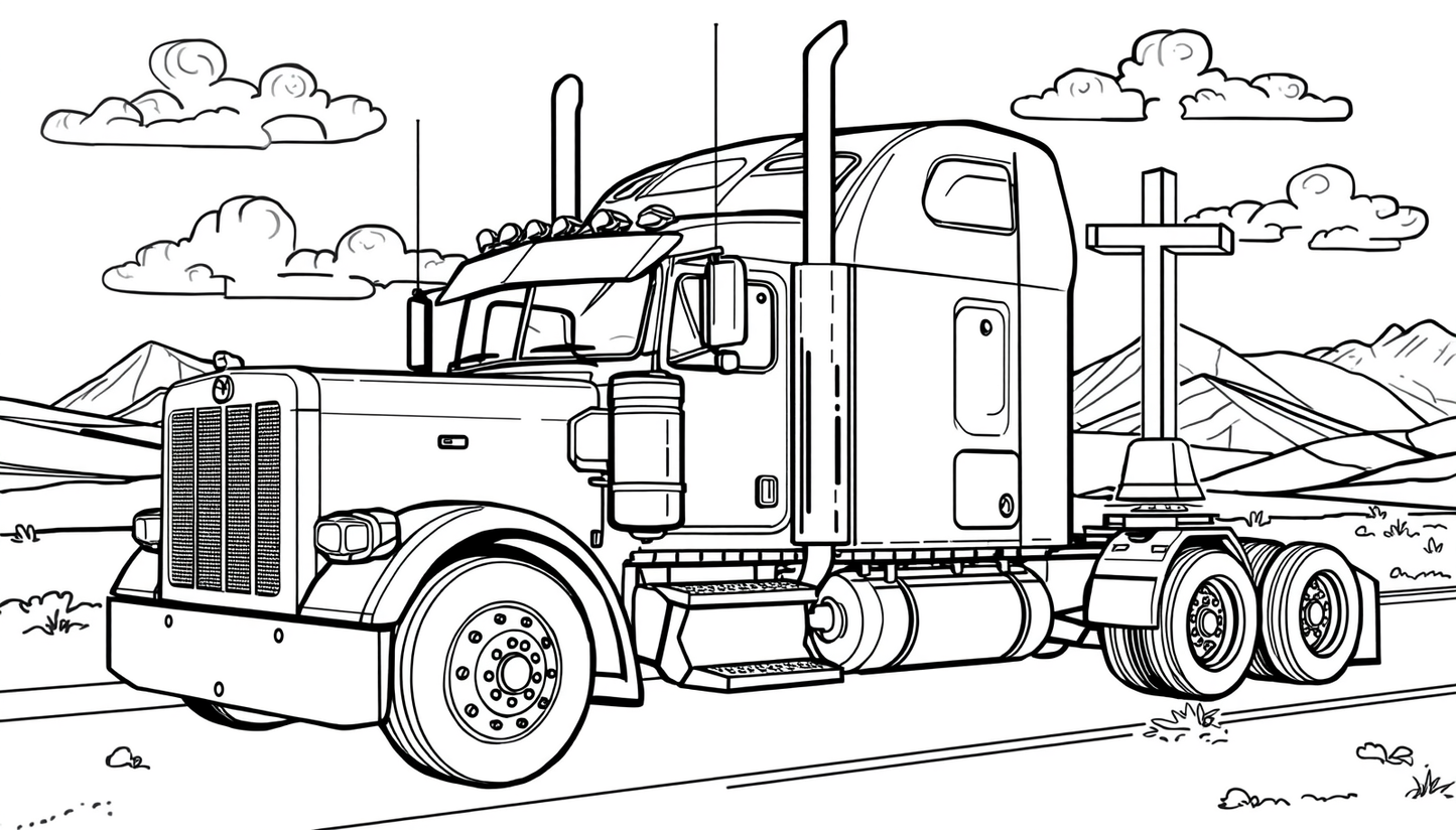 Big Rig Coloring Pack for Kids